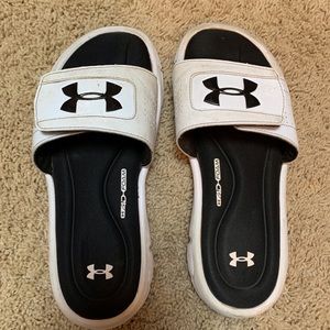 white under armour slides